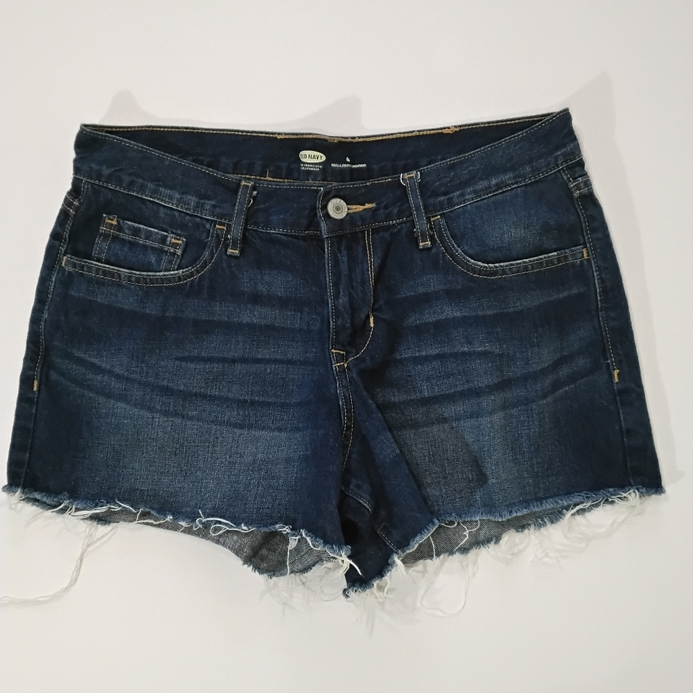 Old Navy Jean Shorts Womens Size‎ 4 Dark Wash Cutoff Jorts Summer Beachy Denim
